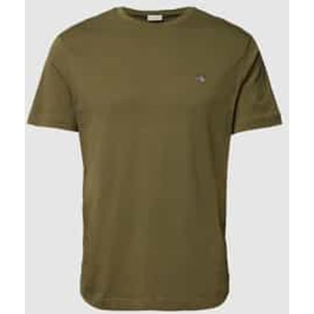 T-shirt van katoen met labeldetail