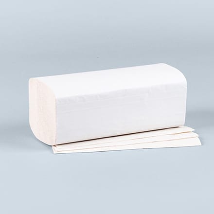 1x 3200 Blad Handdoekjes V-vouw 23 cm x 25 cm wit Eco 2-laags (20x160)