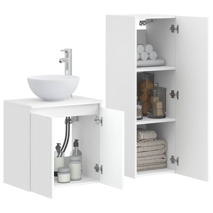 vidaXL - Badkamermeubel - Set - 2 - st - Hoogglans - Wit - 33 - x - 34,5 - x - 100 - cm