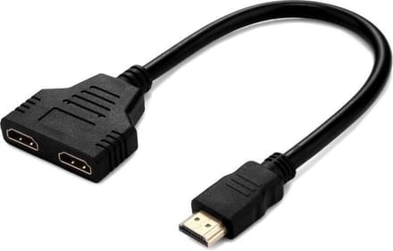 Jumalu HDMI Splitter 1 naar 2 – HDMI Male naar 2x HDMI Female – Full HD 1080p – HDMI Y-Splitter Adapter – 30 cm – Zwart