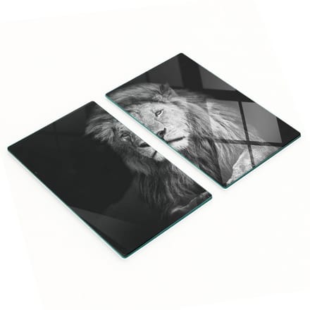 Multifunctionele decoratieve keukenplanken van gehard glas met leeuwmotief, 2x30x52 cm