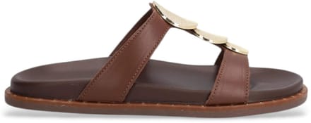 Alpe Bruine leren sandalen Isabella