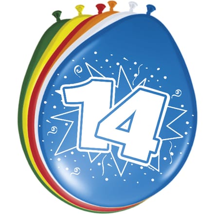 14 Jaar Ballonnen - 8 stuks