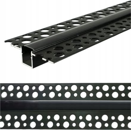 2 meter led profiel - Stucprofiel smal - Profiel voor led strips - Aluminium - Zwart