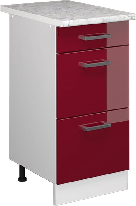 Vicco R-Line Universele onderkast – 40 cm met laden Bordeauxrode hoogglans