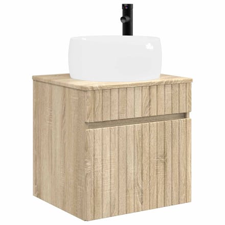 vidaXL - Wandgemonteerde - wastafelmeubel - Sonoma - Eiken - 49 - x - 44,5 - x - 66 - cm