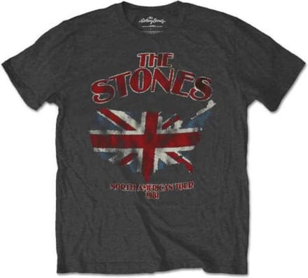 The Rolling Stones - Union Jack US Map Heren T-shirt - 2XL - Grijs