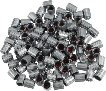 Universele Ventieldoppen voor Auto en SUV, 12mm, Plastic, Grijs, 100 Stuks - Duurzaam en Waterdicht