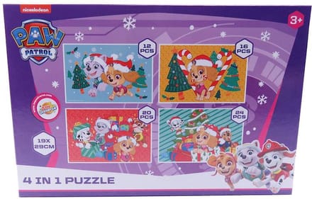 Set van 2 dozen kinderpuzzels - Paw Patrol - Puzzel - 4 in 1 puzzle - 12+16+20+24 stukjes
