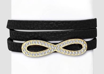 Montebello Armband Julia Black - PU Leer - Infinity - 11mm - 19cm