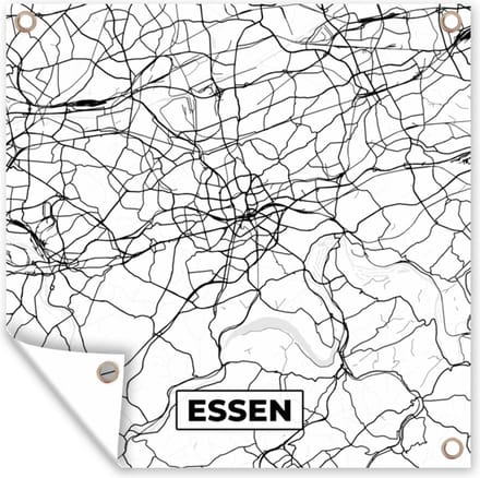 Tuindoek Kaart - Essen - Plattegrond - Stadskaart - 100x100 cm