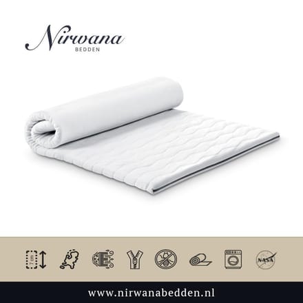 150x210 Topdekmatras - Topper HR55 - Koudschuim Tencel - 12 CM - Nirwana Bedden