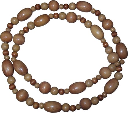 Ketting bruine tinten met houten kralen #2