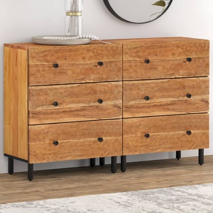 vidaXL - Bijzetkasten - 2 - st - 60x33x75 - cm - massief - acaciahout