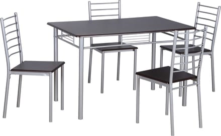 Tafelset met 4 stoelen Chiara - wengé
