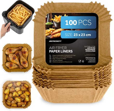 Berdsen - Airfryer Bakpapier - 23 cm - 100 Stuks - Minder Schoonmaken