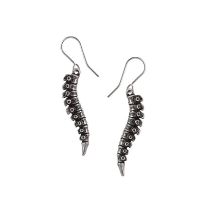 Alchemy Gothic - Gothic Oorbellen - Spine Earring - voor Vrouwen - zilverkleurig
