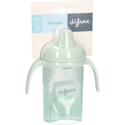 Difrax Tuitbeker Drinkbeker - 250 ml - 6+ Maanden - Lichtgroen - 1 stuk