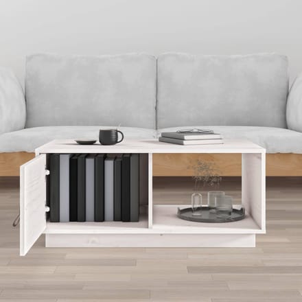 vidaXL - Salontafel - 80x50x35,5 - cm - massief - grenenhout - wit