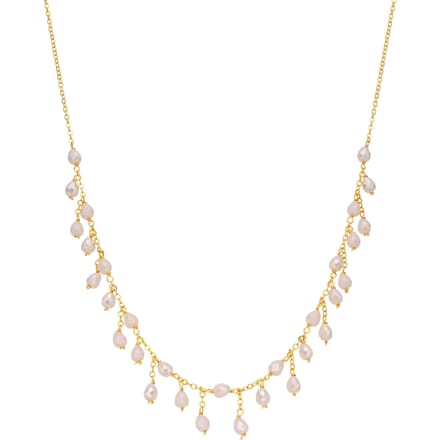 Collier - LUXENTER - Fyre - Cristal blanc - Finition or jaune 18 carats - 42 cm + 3 cm blanc