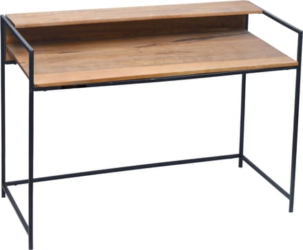 Happyment Bureau Classy - Met plank - Mangohout - Kaptafel - Bruin metalen Frame - 51x109x79 cm