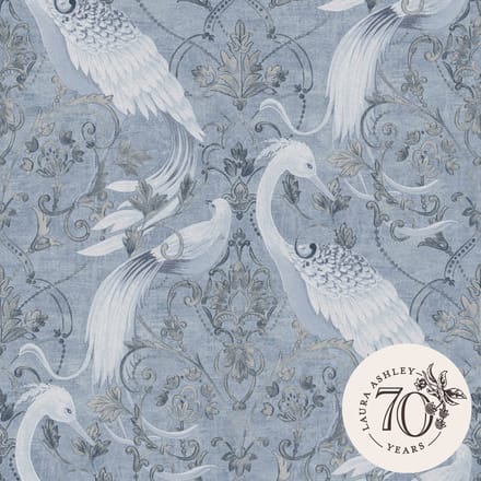 Laura Ashley Tregaron Behang - Dieren - 10mx52cm - Blauw