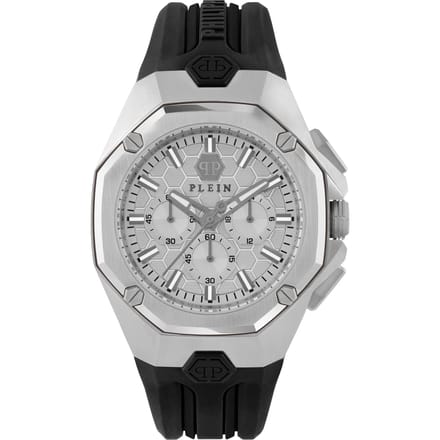 Philipp Plein Octagon PWTBA0123 Horloge - Siliconen - Zwart - Ø 45 mm