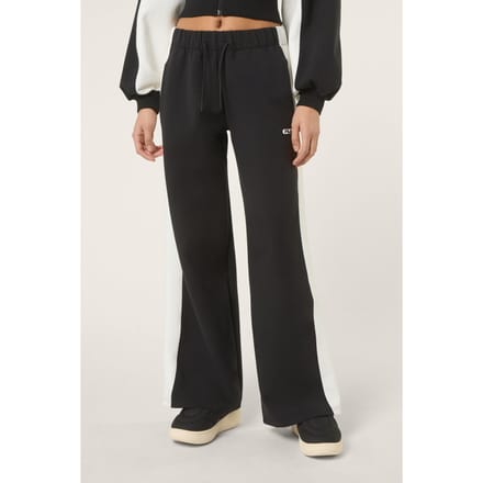 FILA Lecore Wide Contrast Panel Scuba Track Pants Black-egret Größe: L | Jogginghosen Outlet | Damen | Schwarz
