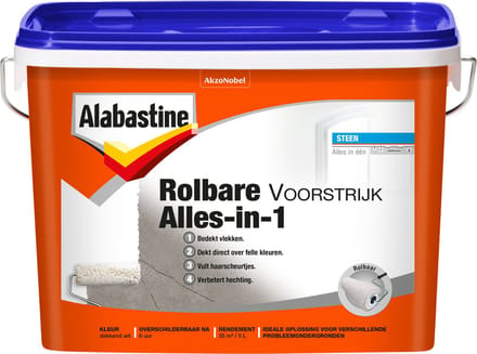 Alabastine Rolbare Voorstrijk Primer - Muur En Plafond - Wit - 5l