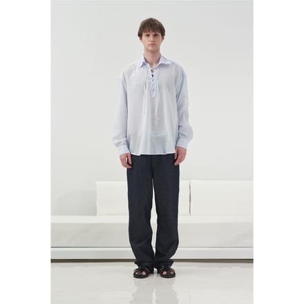 Casual Relaxed Fit Langarmshirt met Strikdetail