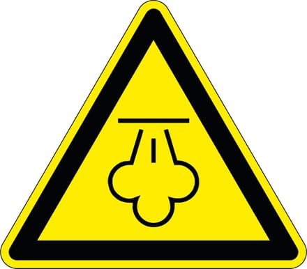 Hete stoom waarschuwingssticker, W080 100 mm