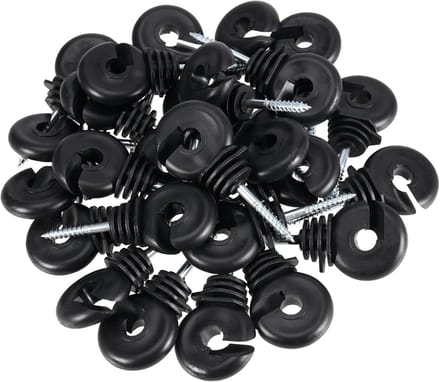 Hek Isolators - Ring Insulators - Elektrisch Heining - Eenvoudige Installatie - 8.5cm Lengte - Zwart
