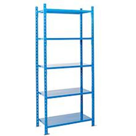 Legbordstelling-basissectie, m. 5 legborden van plaatstaal, B 1010 x D 800 x H 2500 mm