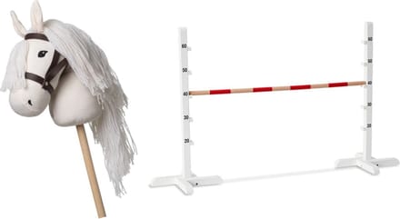 By Astrup Stokpaardje wit - Luxe speelset met hindernisbaan - Vanaf 3 jaar