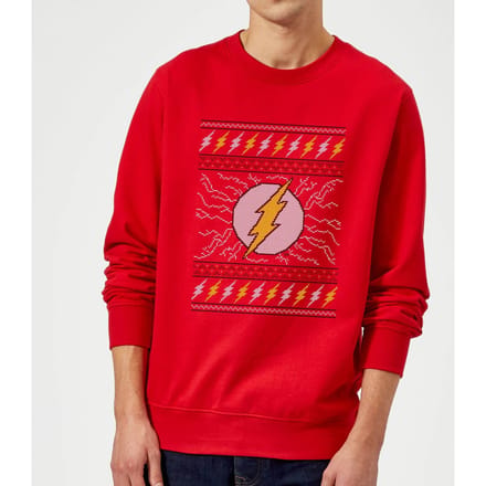 DC Flash Knit Christmas Jumper - Red - M