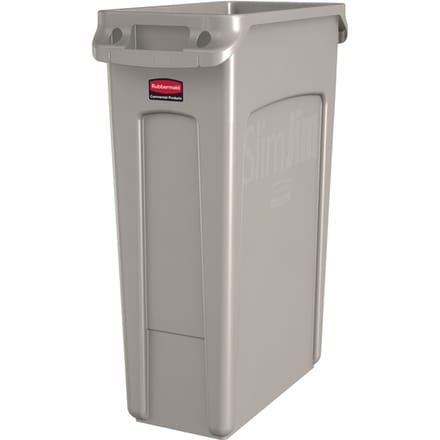 Afvalbak Rubbermaid Slim Jim Vented met luchtsleuven 87 liter grijs