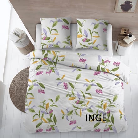 Sleepnight Dekbedovertrek Flanel Inge Multi - 140 x 200/220 cm + 1 kussensloop - [Multi,Geel,Groen,Roze]