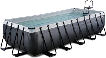 EXIT Black Leather Frame Zwembad 540x250x122cm - Opzetzwembad - met Filterpomp - Rechthoekig - Zwart