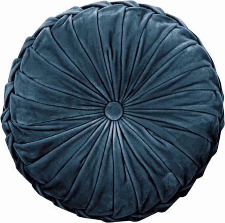 Laura Ashley Rosanna rond sierkussen velours - 35 cm - Dark Seaspray