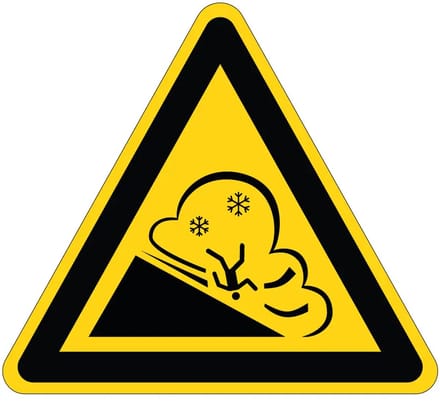 Pas op voor lawines waarschuwingssticker - W083 | 30 cm
