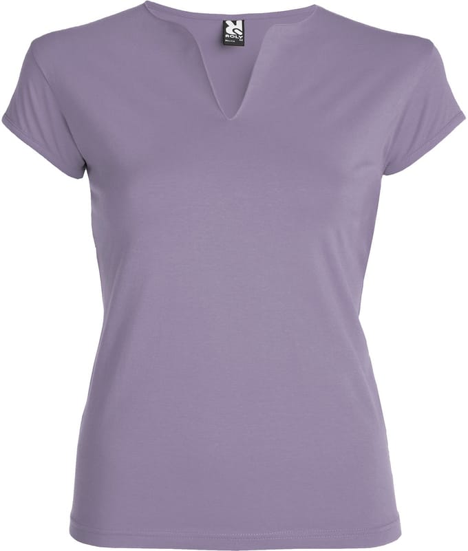 Dames V-hals getailleerd t-shirt model Belice Lavendel maat M