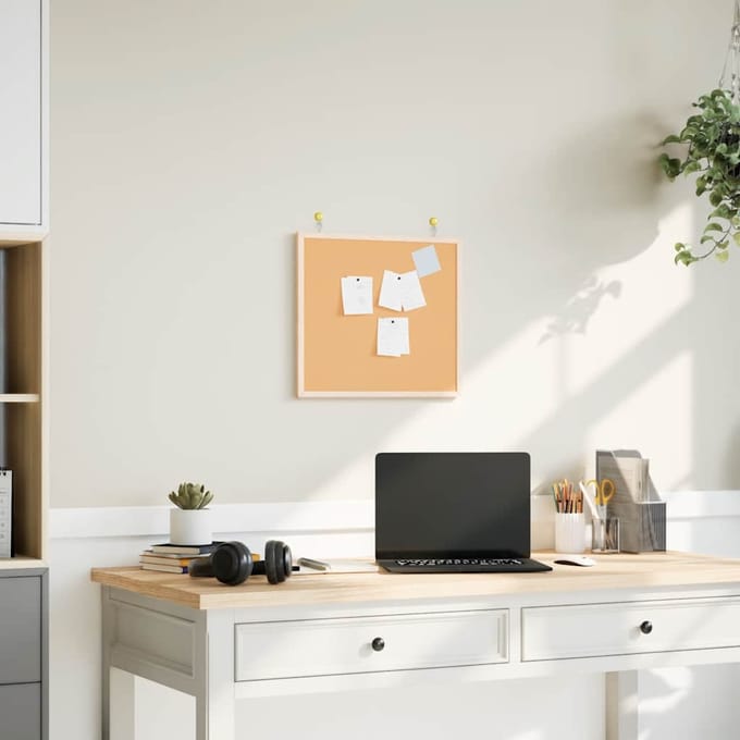 vidaXL - Kurkbord - met - massief - grenenhouten - frame - 40x40 - cm