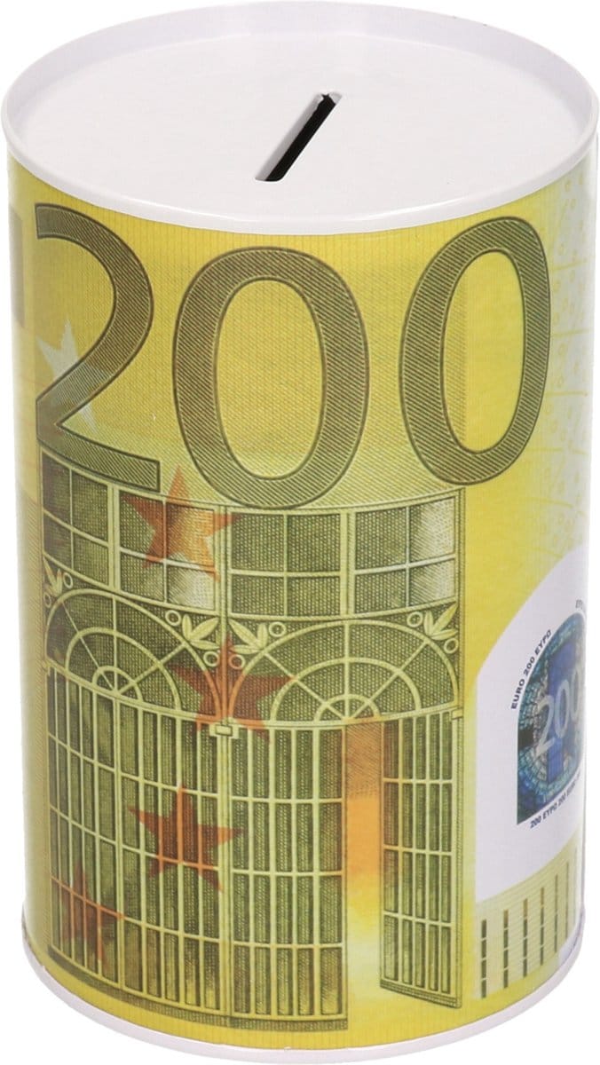 Spaarpot - 200 euro biljet - 8 x 13 cm - Blikken spaarpotten