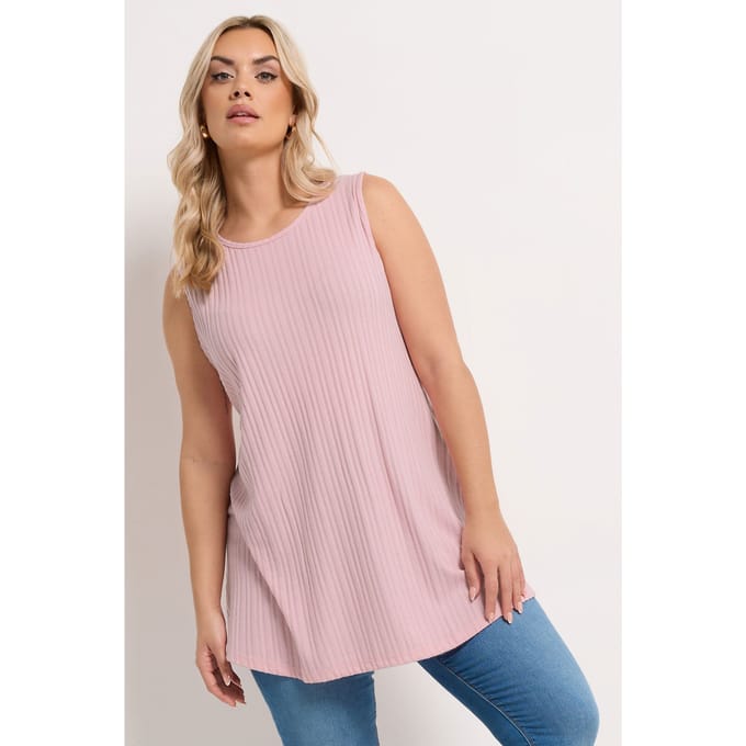 Yours Roze Zachte Vest Size 48