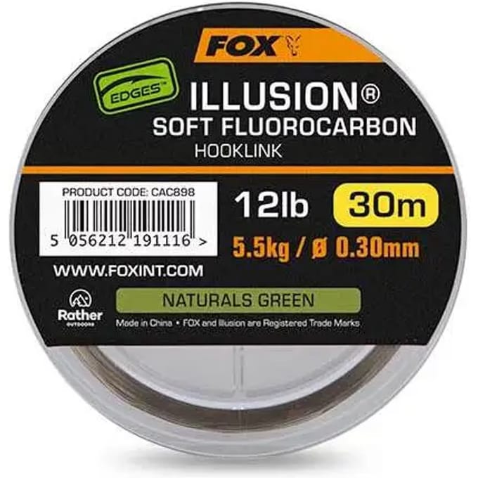 Fox Illusion Soft Fluorocarbon - Natural Green (30m) - Maat : 16lb - 7.3kg - 0.35mm