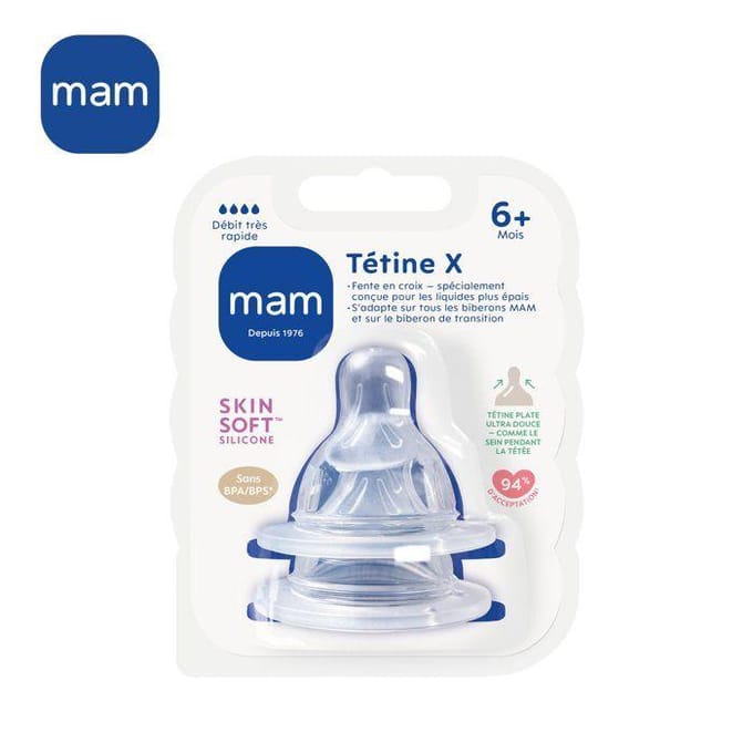 MAM Flessenspeen maat X - Papspeen ‎ (2 stuks) (Gerececonditioneerd A+)