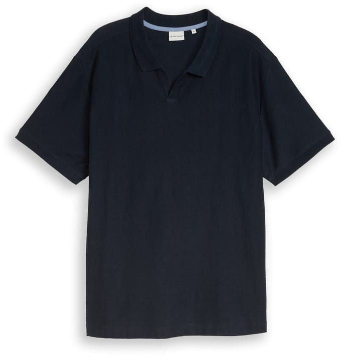 Tom Tailor - Plus Size - Poloshirt met ottomanstructuur - Maat 2XL - sky captain blue