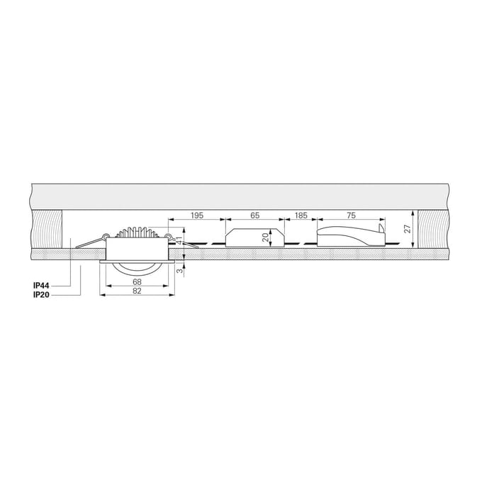 Deko-Light Plafond inbouwlamp Dione, IP44, 4.000 K, nikkel, dimbaar