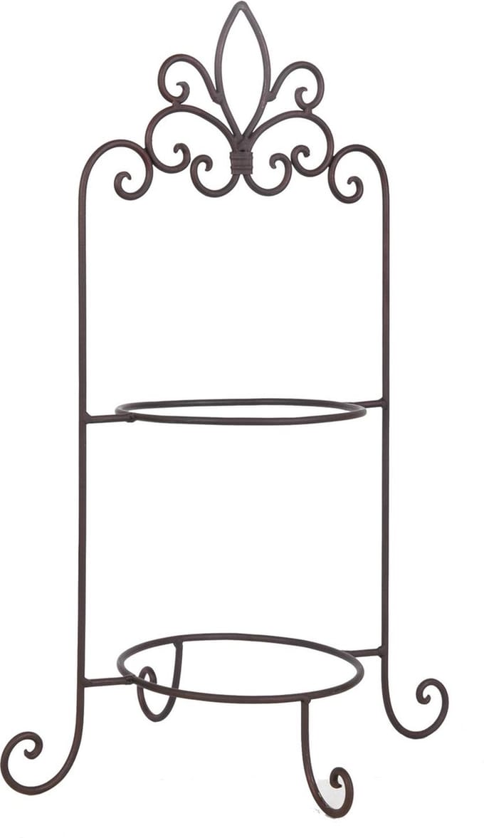 Clayre & Eef Etagère voor 2 borden 38x30x57 cm Bruin IJzer