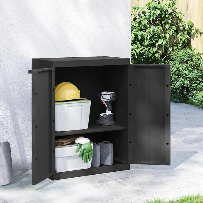 vidaXL - Tuinkast - 65x37x85 - cm - polypropeen - zwart